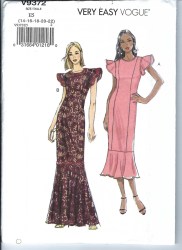 9372 VOGUE SPECIAL OCCASION SHORT FLOUNCE SLEEVE DRESS LENGTHS PATTERN 14-22 NEW